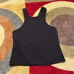 Beyond Yoga  Studio Cropped Yoga Tank Top Black Built in Bra Un-Padded Size Small Photo 0