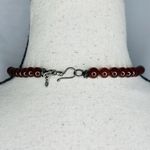 Vintage 925 Sterling Silver Red Carnelian Ball Bead Necklace 18" Photo 4