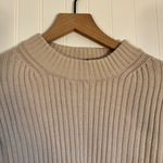 H&M Ribbed Mockneck Cropped Beige Thick Sweater Women’s Size Medium Photo 1