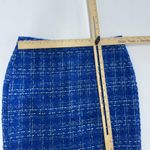 Sandro Skirt Womens 8 Blue Tweed Boucle Pencil Lined Back Slit Office Windowpane Photo 4