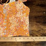 Sim & Sam Top Womens Medium Orange Ditsy Floral Smocked Ruffle Crop Y2K Boho NEW Photo 8