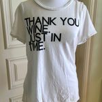 Chaser Thank You Wine Just in Time White Short Sleeve T Shirt Size Small Photo 1
