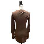 BCBGMAXAZRIA MAX AZRIA Angora Wool Sweater Brown Medium Fitted Sexy Tunic Plunge Photo 3