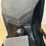 Vince Camuto  Black Suede Fringe Wedge Ankle Booties 8.5W Wide Boho Western Chic‎ Photo 8