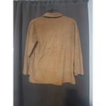 Parisian Signature Tan Button Up Blouse, Women's Small, Long Sleeve, Faux Suede Size 4 Photo 1