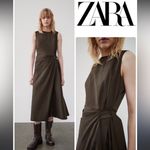 ZARA NWT Wrap Midi Dress Belted Photo 1