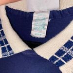 Pegi Vintage Ol' Glory USA Collared Lace Short Sleeve Sweatshirt Top Size Medium Blue Photo 6