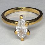 Vtg NV Nevada Silver Mines Gold Tone Marquise CZ Ring size 7 Photo 9