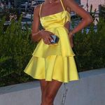 ZARA  dress mini cut out ruffle yellow blogger wedding evening summer party Photo 7