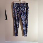 LuLaRoe  OS Leggings Floral Purple Teal  one size elastic waist Photo 5