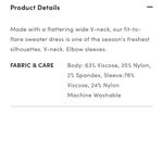 Ann Taylor NWT V Neck Flare Sweater Dress Blue Size Medium Photo 6