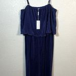 Petal and Pup Navy Jillian Plisse Jumpsuit Size Large Photo 0