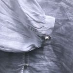 Cynthia Rowley  White Linen Long Puff Sleeve Pearl Button Blouse S Photo 4