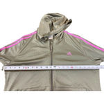 Adidas VTG 90s Clima365 Women’s Olive Green Pink 3-Stripes Full Zip Hoodie XL Photo 9