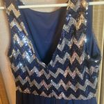 B Darlin Junior  Navy and Silver Sequin Dress 5/6 Photo 2