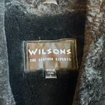 wilson's leather Wilsons Vintage 100% Leather Faux Fur Belted Long Coat Size L Photo 2