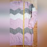 Pastel Purple, White, and Gray Zigzag Sweater Dress Purple Size L Photo 1