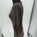 Pink Rose Mini rose brown sweater dress with suede sleeves, size small Photo 5