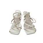 Chase and Chloe  Wraparound Sandals Size  8 OffWhite Square Open Toe Photo 3