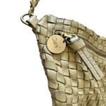 Clare V Grande Fanny Cream Leather Woven Checker Belt Bag Crossbody Handbag Photo 6