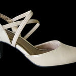 Life Stride  Kalea Womens Dress Pump Pointed Toe Taupe Heel Elastic Straps Size 8 Photo 0
