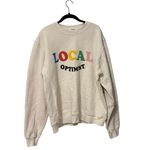 Madhappy  100% Cotton Cream Local Optimist Crewneck Sweater Size Large Photo 2