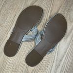 Talbots  Cece Braid Metallic Silver Thong Faux Leather Women's Sandals Size 8 Photo 5