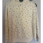 Hippie Rose  Beige Purple Floral Hoodie women's L Photo 4