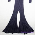 Free People NEW  Lady‎ Luck Jumpsuit knit wide leg pleated dark purple, M Photo 14