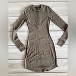 SKIMS  Cotton Rib Long Sleeve Dress Olive Green XS NWT Photo 3