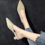 Kitten Heel Summer Mule Slide Color Sand Size 40 Tan Photo 2
