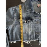 Pilcro Anthropologie  Y2K Women Fringe Cropped Jean Jacket Small Long Sleeve Crop Photo 5