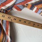 Hummingbird Dress Womens Medium Multi Stripe Short Sleeve V Neck Boho Summer Photo 6