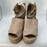 Marc Fisher LTD Women's Espadrille Platform Wedge Sandals Beige Leather Size 6.5 Photo 14