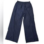 Aspesi Pinstripe Trousers Size 40 (US 4) Cotton/Linen Blend Blue Photo 0