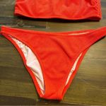 Shade & Shore  Orange Crinkle Textured Halter Bikini Plus Size XL 38D Swimsuit Photo 1