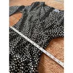 Princess Polly  Black with White Floral Long Sleeve Mini Faux Wrap Dress Size 4 Photo 6