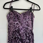 Cinderella Divine Purple Strapless Sequin Beaded Corset Back Long Gown Dress 4 Photo 4