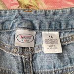 Talbots y2k denim mini skirt with rhinestone details and front pockets Photo 5
