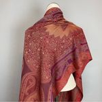 None Pashmina Scarf Burgundy Purple Fringe Edge Shawl Wrap Gift Women 23" x 80" Photo 6
