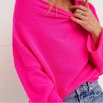 Free People  Hot Pink Celeste Dolmen Sleeve Sweater L Photo 1
