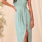 Lulus Sagebrush Pleated Strapless Maxi Dress Photo 0