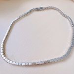 Silver Plated Cubic Zirconia Tennis Stainless Steel Necklace Gown Women Jewelry Photo 9