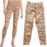 Veronica Beard Vilena Leggings Floral Orange Multi High Rise Workout Small NWT Photo 1