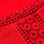 Charter Club  Women's Red Crochet Sleeve Top Photo 4