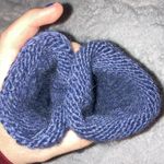 Handmade HAND KNIT BLUEISH PURPLE WINTER MITTENS ADULT WOMEN TEENS Photo 3