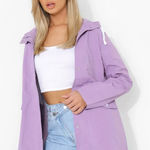 Boohoo NWT Hooded contrast Trim Mac Lilac windbreaker size 4 Photo 0