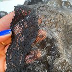 Floral Black Lace Deep Plunge V Neck Mini Dress Size Small Photo 3