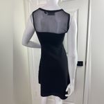 Line Mesh Fit & Flare Mini Black Skater Dress Women's Size S Photo 4