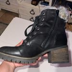 Steve Madden Comfort Women SZ 9 Faux Fur Lined Ankle Booties Black Block Heeled Photo 5